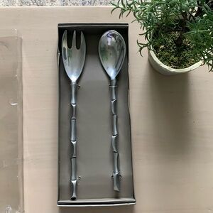 Pier 1 Imports Metal 2‎ Piece Serveware Set new.
